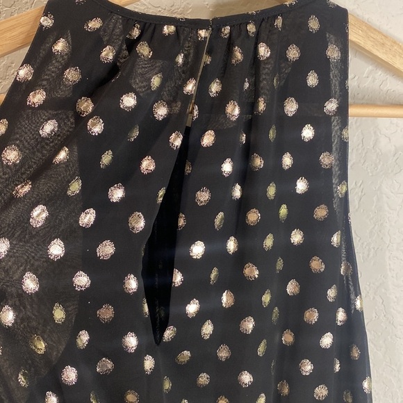 Lini Mini Dress Sleeveless with Ruffle Waist Black and Gold - Small - Picture 9 of 12